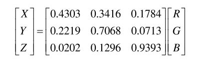 RGB颜色空间先转到XYZ空间06